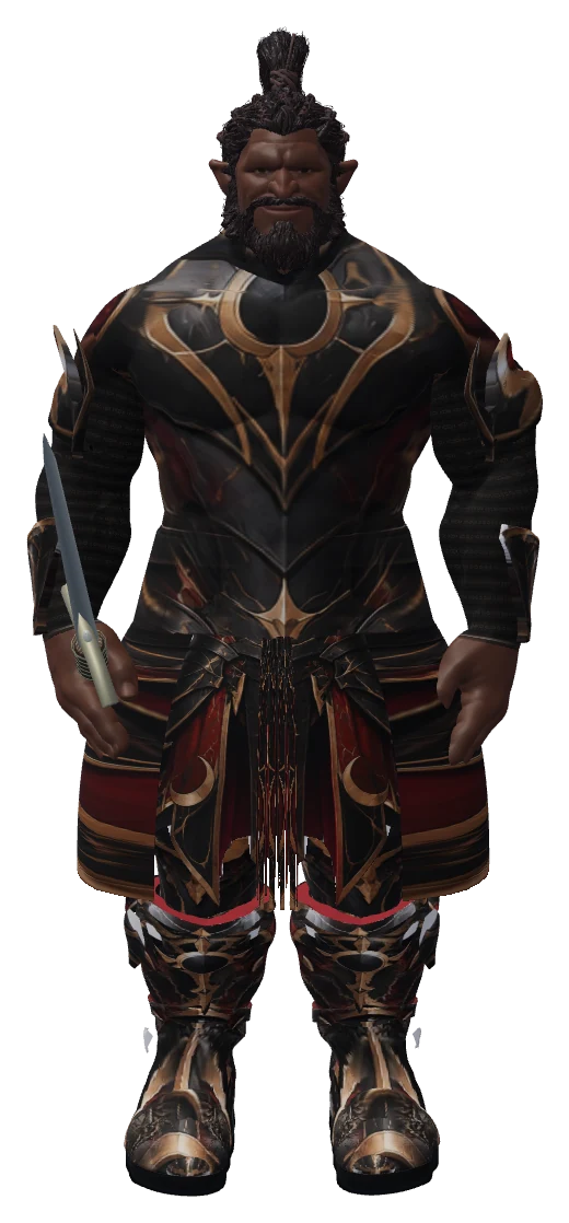 A Karrog Dark Knight with a greatsword drawn.