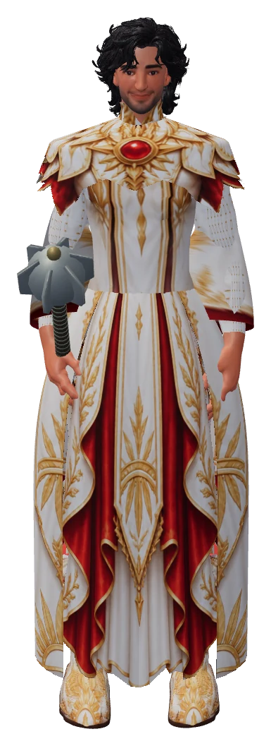 An Aedri White Mage in temple robes.