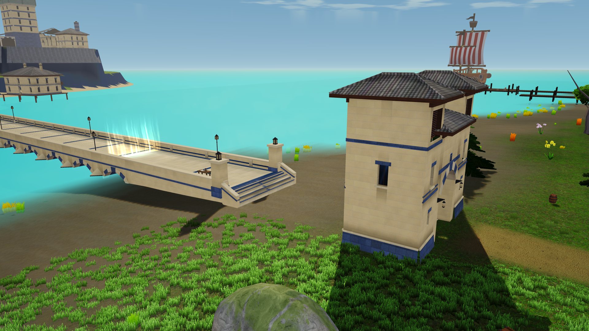 The gatehouse where the causeway leaves for Moonmere.
